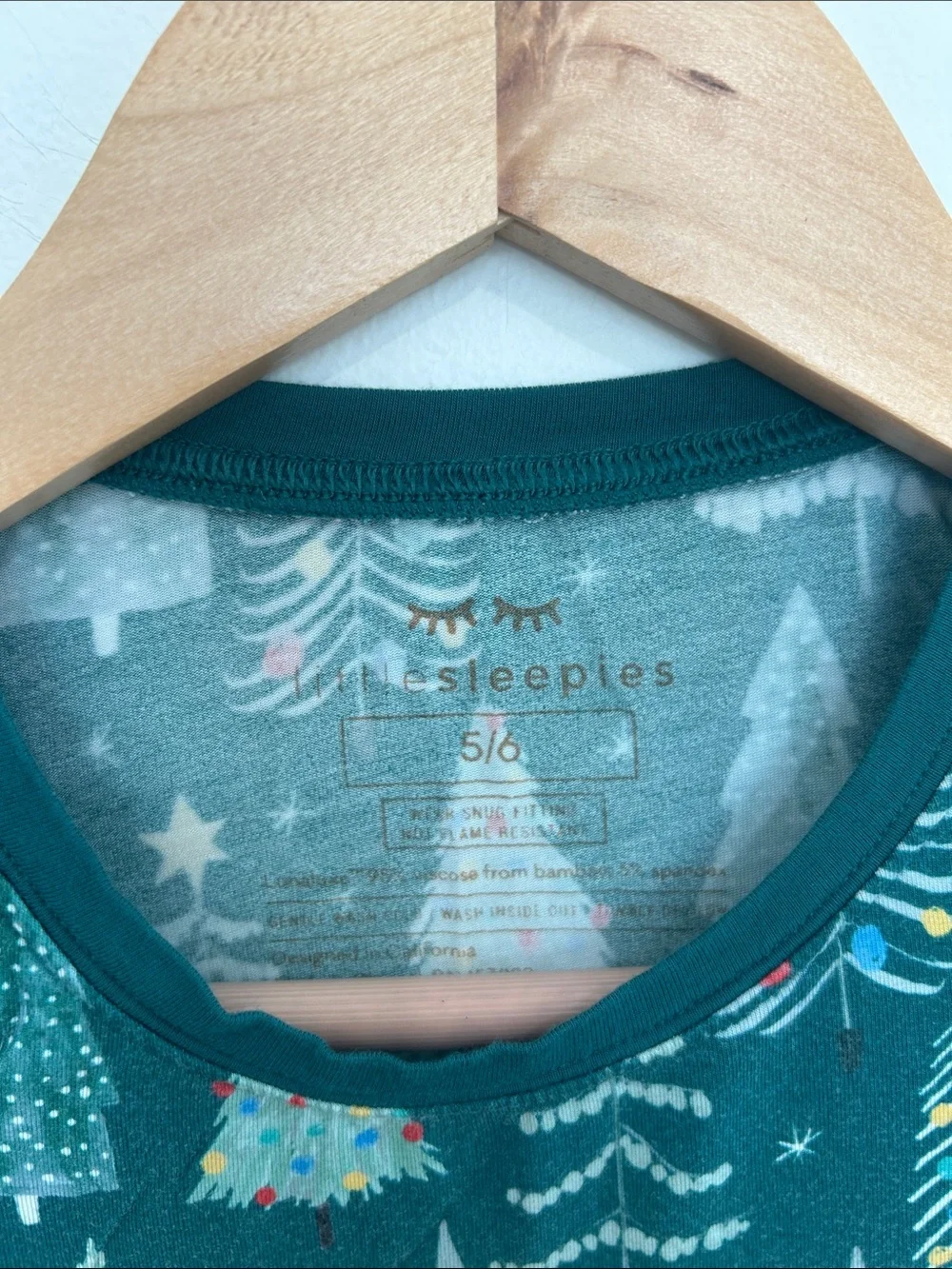 Little Sleepies Twinkling Trees Christmas Bamboo Pajama Set Size 5/6